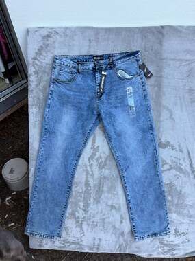 William Rast Men's Relaxed Fit Manhattan Slim Stretch Jeans Acid Wash 36x30